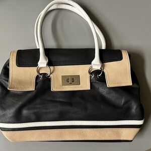 Chic Black and Tan Satchel